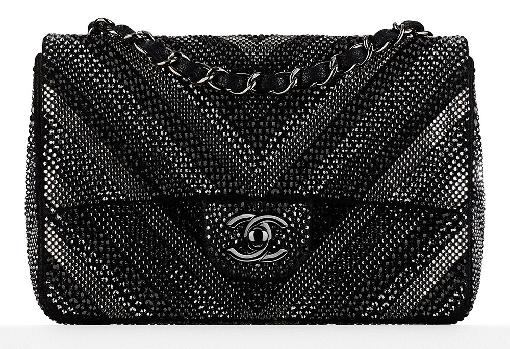 Chanel-Strass-Goatskin-Chevron-Flap-Bag-Black