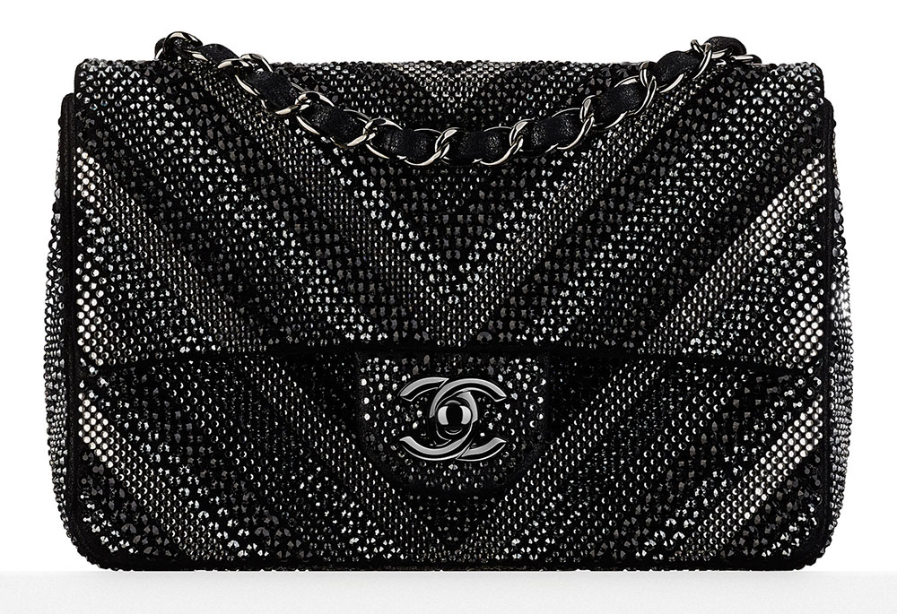 Chanel-Strass-Goatskin-Chevron-Flap-Bag-Black