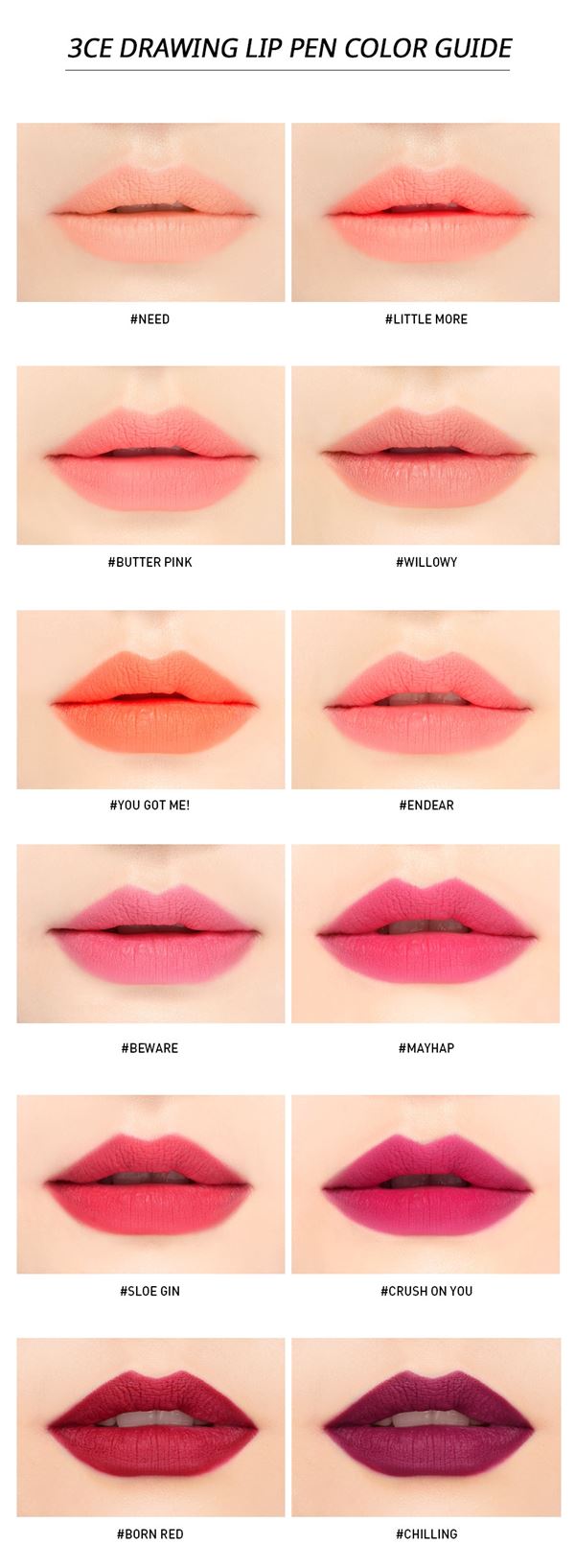 3CE Drawing Lip Pen Kit 