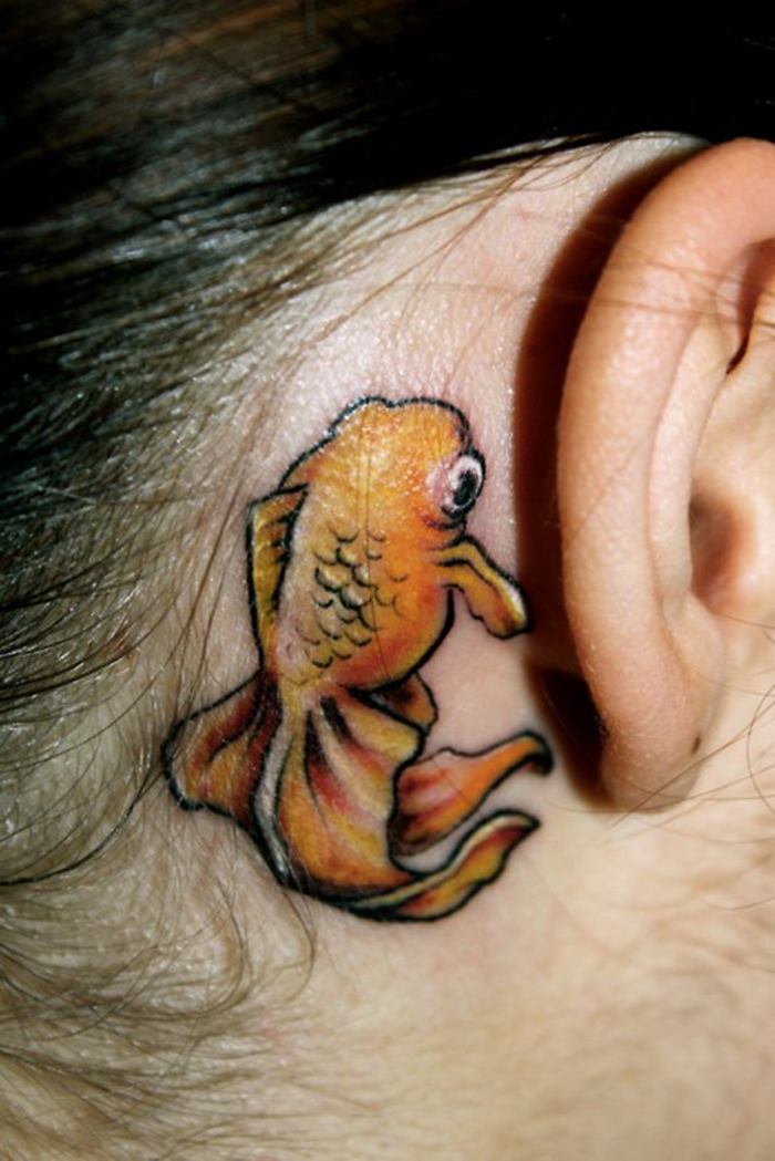 29-Goldfish-behind-ear-tattoo