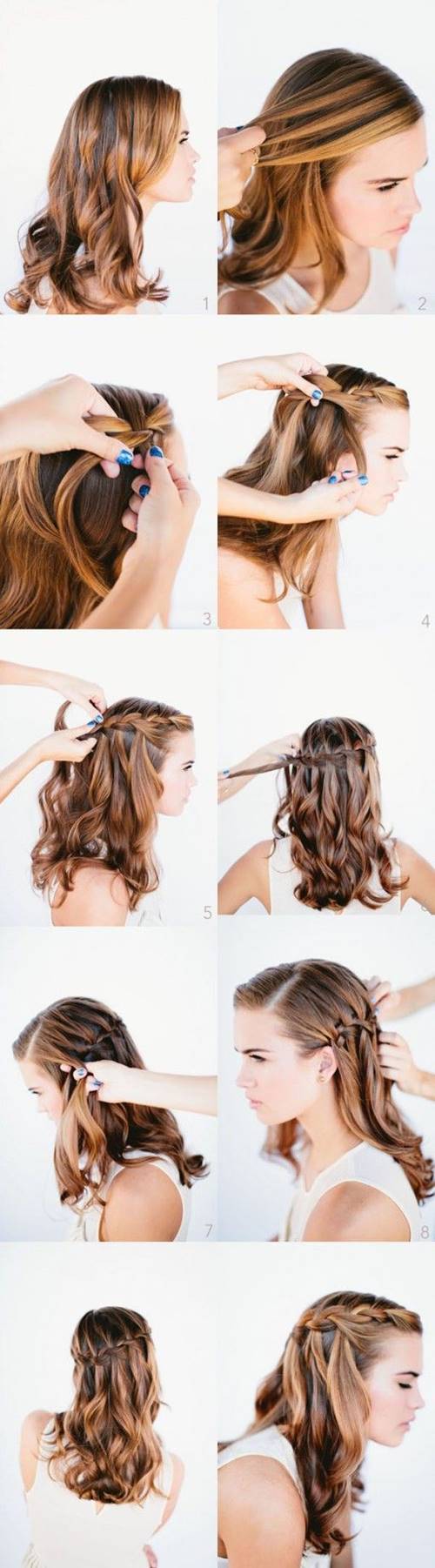 เปีย Waterfall Braid