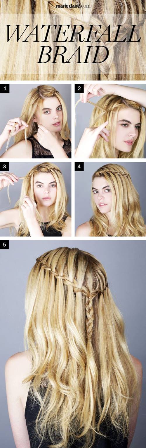 เปีย Waterfall Braid