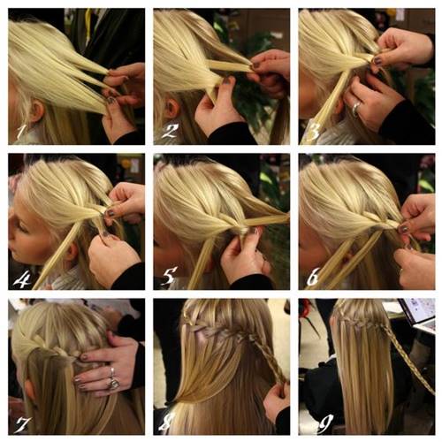 เปีย Waterfall Braid