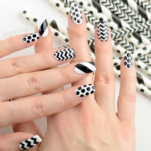 Black And White Nails