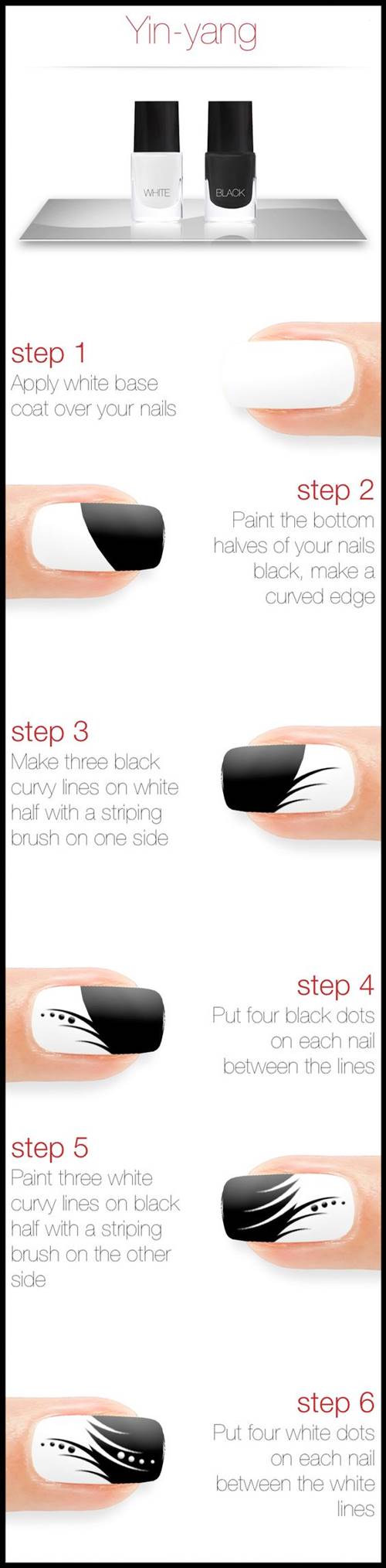 วิธีทำเล็บสีขาวดำแบบง่ายๆ